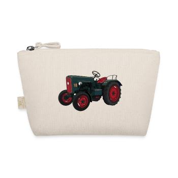 Grüner Retro Schlepper Illustration - Bio-Täschchen - Natur - Vorne