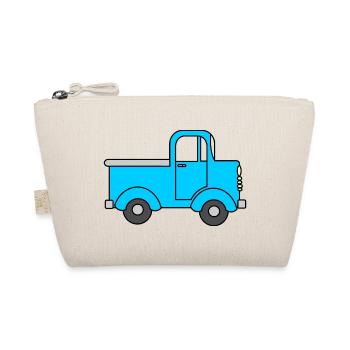 Cheerful truck blue, toy car as lo - Organic Pouch - nature - Front