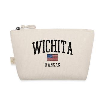 Wichita Kansas Vintage Flag Design - Organic Pouch - nature - Front