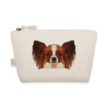 hundemotive für damen, papillon gesicht - Bio-Täschchen - Natur - Vorne