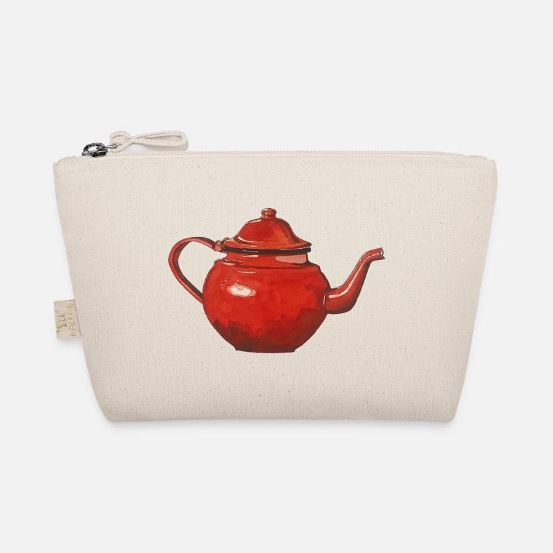 Théière rouge Cafetière émaillée Trousse biologique