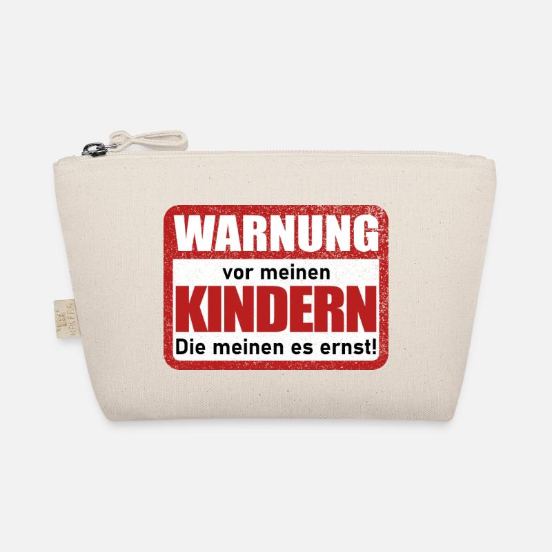 Warnung vor meinen Kindern Warnschild Lustig - Bio-Täschchen - Natur