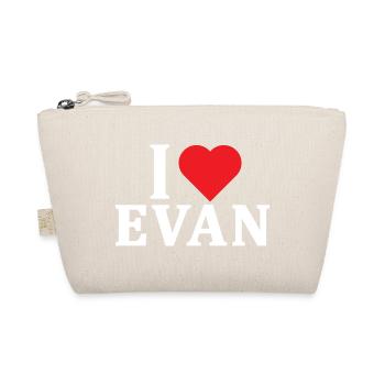 T-Shirt Ich liebe Evan T-Shirt Geschenkidee - Bio-Täschchen - Natur - Vorne