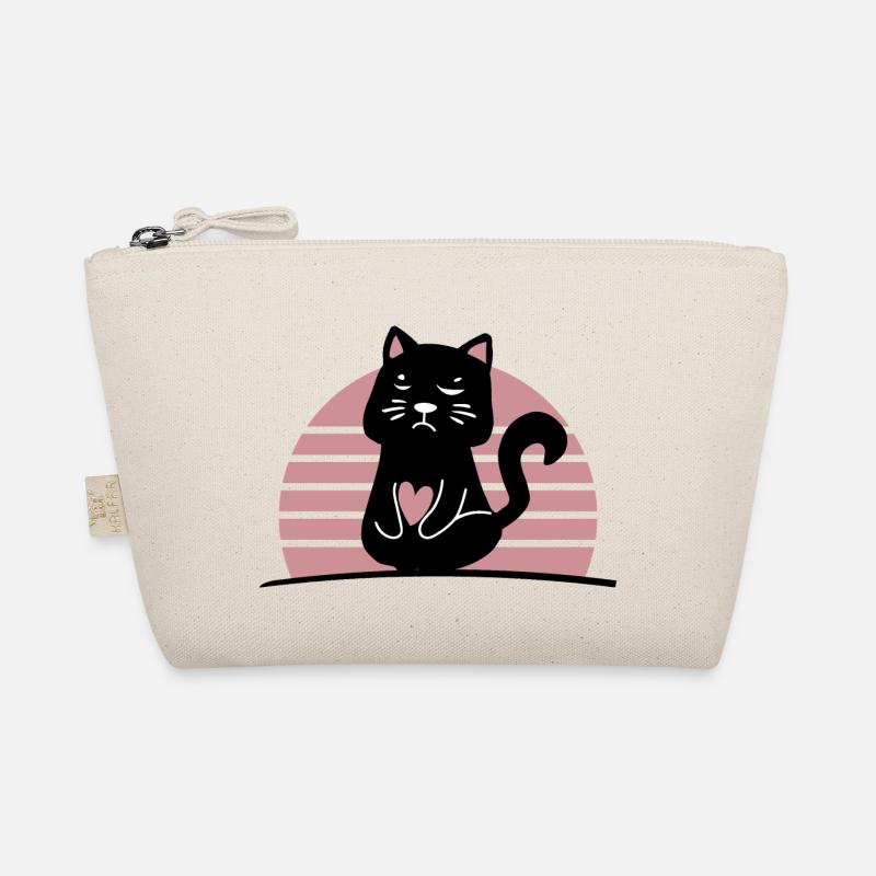 Schwarze Katze - Bio-Täschchen - Natur
