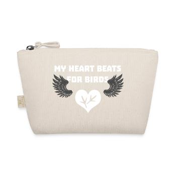 tiersprüche damen, heart beats for birds - Bio-Täschchen - Natur - Vorne