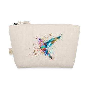 hummingbird, graffiti, painting, watercolor, bird, colorful - Organic Pouch - nature - Front