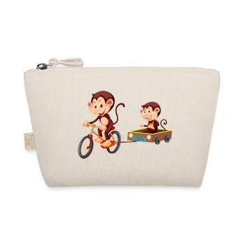 Funny cute monkey - Organic Pouch - nature - Front