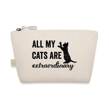 All My Cats Are Extraordinary black - Organic Pouch - nature - Front