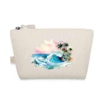 Wave, Tropical island, Sea Beach Palm Trees Holiday - Organic Pouch - nature - Front