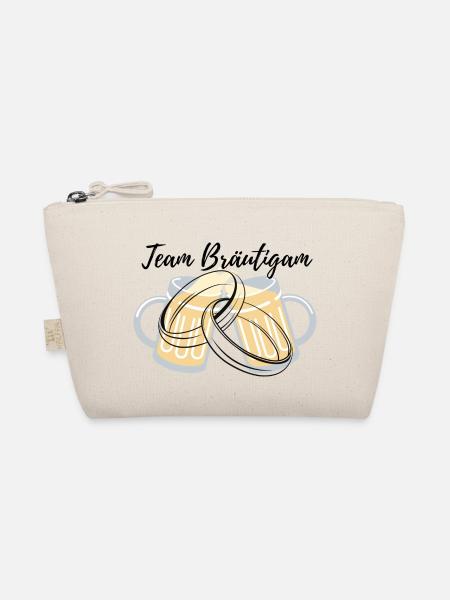 Team Bräutigam -Junggesellenabschied- Bier & Ringe - Bio-Täschchen - Natur - Vorne