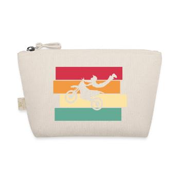 Motorcross Retro Enduro Motorcyclist - Organic Pouch - nature - Front