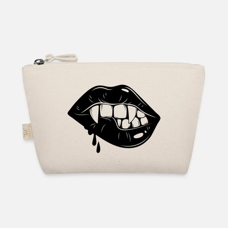 Halloween Vampire Lips Dentures Organic Pouch