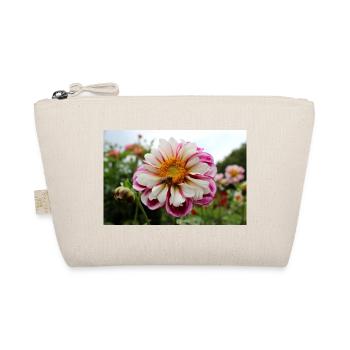 Biene, Honigbühne auf bunter Blüte, Dahlie - Bio-Täschchen - Natur - Vorne