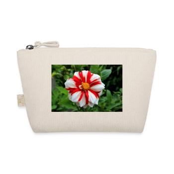 Dahlie weiß rot Blüte ,Blume - Bio-Täschchen - Natur - Vorne