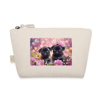 Small dogs with flower crown - Organic Pouch - nature - Front