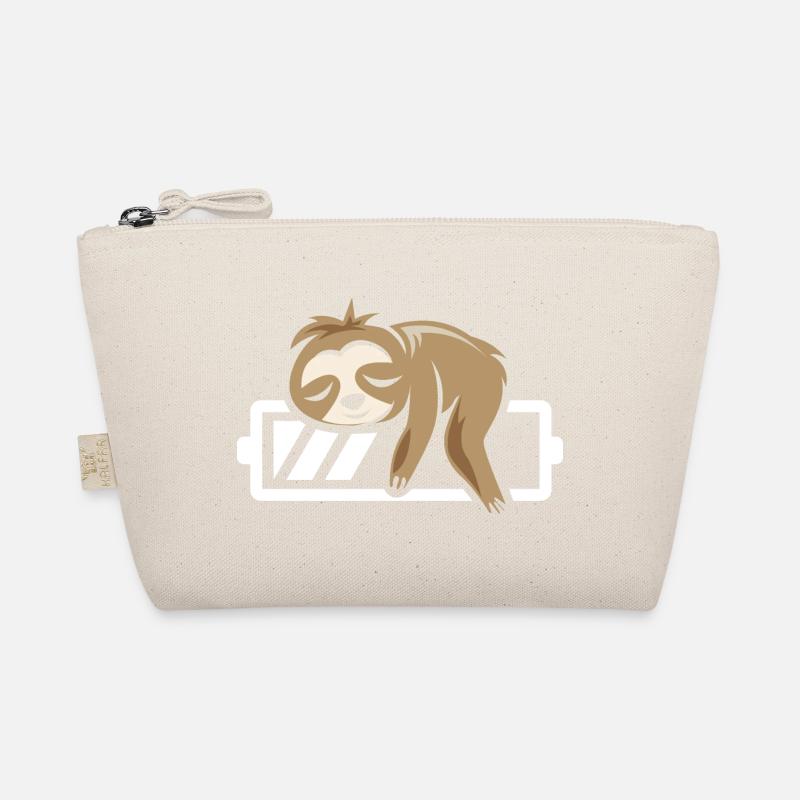 Sloth funny sleeping battery loading icon Organic Pouch