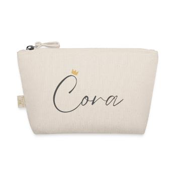 Princess Cora Crown Shirt – Name with letter C - Organic Pouch - nature - Front