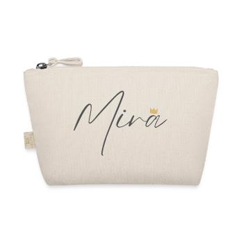 Princess Mira Crown Hemd – Name mit Buchstabe M - Bio-Täschchen - Natur - Vorne