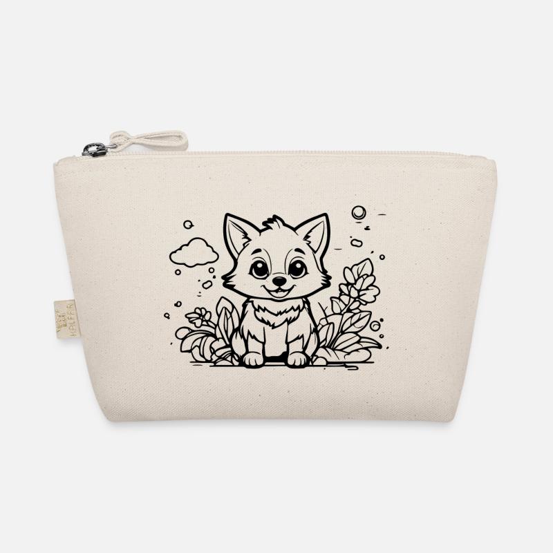 Fuchs Blumen Wolken - Bio-Täschchen - Natur