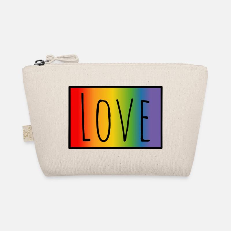 CSD Tshirt Regenbogen Love - Organic Pouch - nature