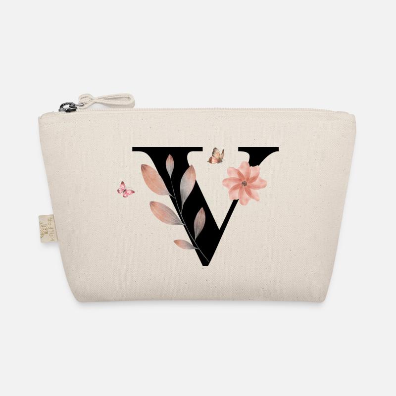 Buchstabe v Wildblumen Aquarelle Bio-Täschchen