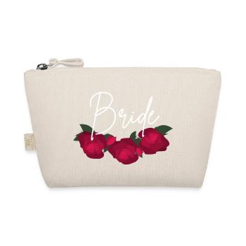 Minimalist red flower bridle - Organic Pouch - nature - Front