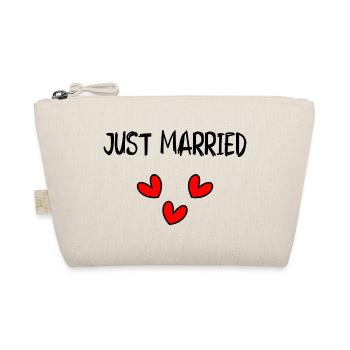 JUST MARRIED. Bachelorette party. VALENTINE'S DAY. COUPLE - Organic Pouch - nature - Front