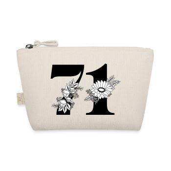Numéro 71 floral noir - 71e anniversaire floral - Trousse biologique - nature - Devant