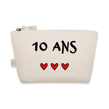 10. 10 JAHRE. 10. JAHRESTAG. 10-JÄHRIGES JUBILÄUM. - Bio-Täschchen - Natur - Vorne