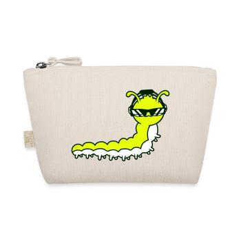 Cool Cute DJ Caterpillar Sunglasses Party Club Music - Organic Pouch - nature - Front