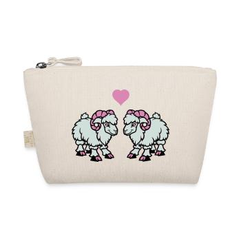 Sheep Comic Aries Love - Organic Pouch - nature - Front