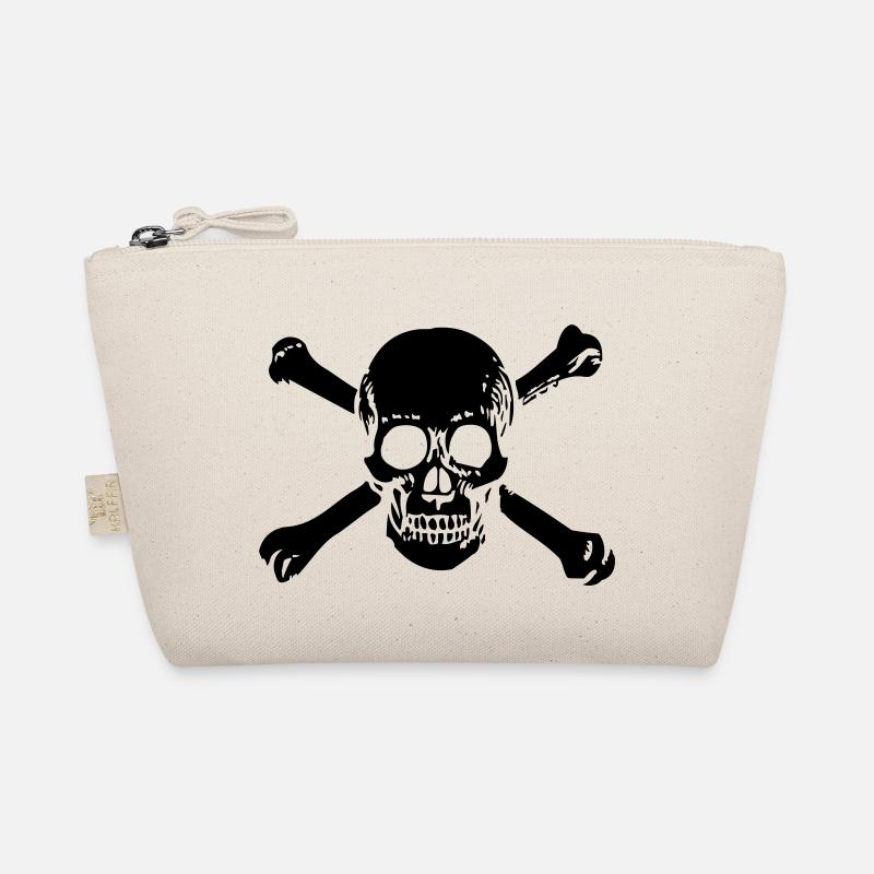 OLD SCHOOL SKULL 1C - Bio-Täschchen - Natur
