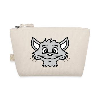Pretty Cat Looking Happy Cheerful Smiling - Organic Pouch - nature - Front