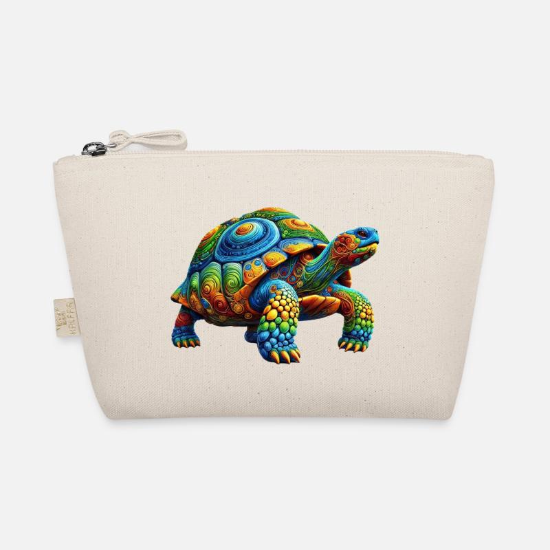 Colorful Rainbow Turtle Organic Pouch