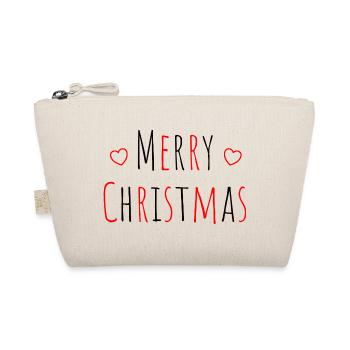 Christmas Merry Christmas heart red black - Organic Pouch - nature - Front