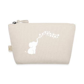 Playful Elephant Blowing Bubbles - Organic Pouch - nature - Front