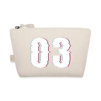 Three 3 Three 03 Number Effect Distorted Number - Organic Pouch - nature - Front