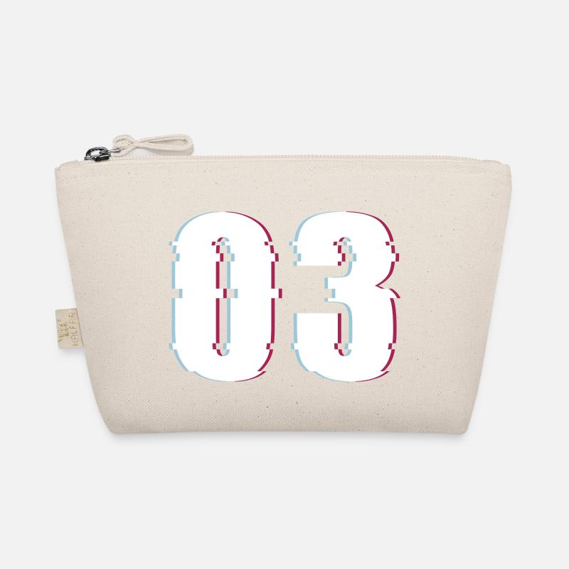 Three 3 Three 03 Number Effect Distorted Number Organic Pouch