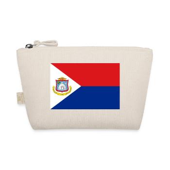 Sint Maarten – Flagge auf rotem und blauem Hintergrund - Bio-Täschchen - Natur - Vorne