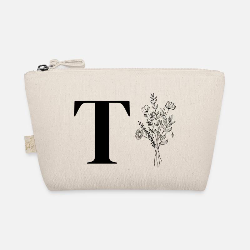 Minimalistisches Blumenmuster Bio-Täschchen