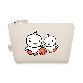 2 Vögel spielen Basketball zusammen Spaß Sport süß - Bio-Täschchen - Natur - Vorne