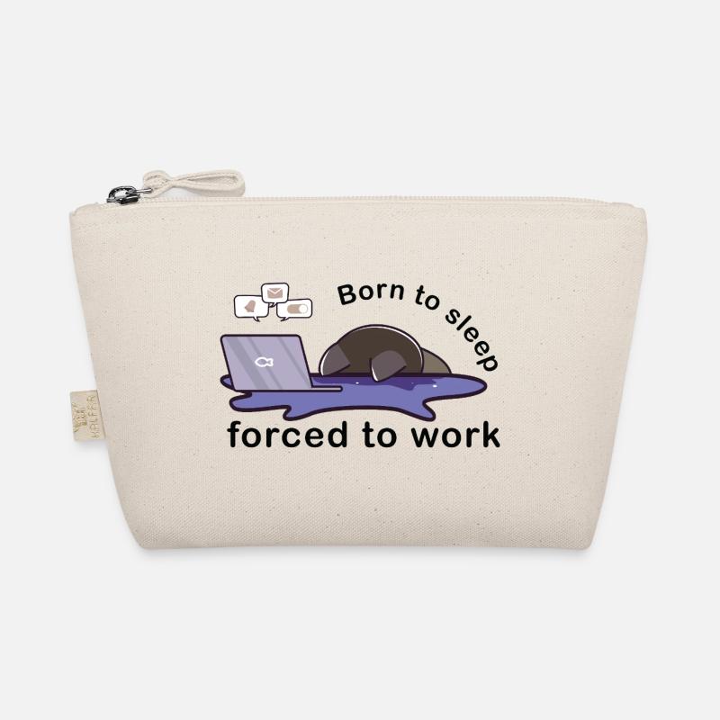 Né pour dormir forcé de travailler chat mignon travail Trousse biologique