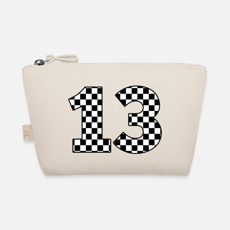 Nummer 13 plaid Bio-Täschchen