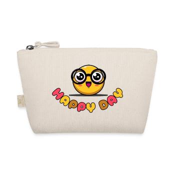 Happy Day - Happy Glasses Grin - Organic Pouch - nature - Front