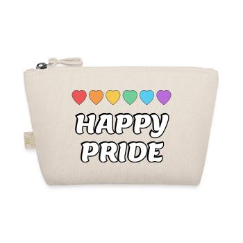 Happy Pride Regenbogenherzen LGBTQ Pride Monat - Bio-Täschchen - Natur - Vorne