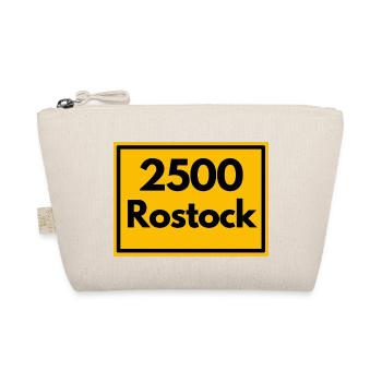Town sign - then retro old zip code 2500 ROSTOCK - Organic Pouch - nature - Front
