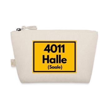 Place sign - then retro old zip code 4011 HALLE - Organic Pouch - nature - Front