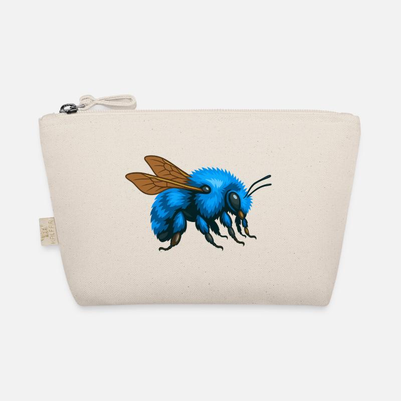 Blaue Hummel rechts - Bio-Täschchen - Natur