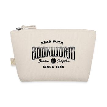 Bookworm T-Shirt – Read With Bookworm – Bücherwurm - Organic Pouch - nature - Front