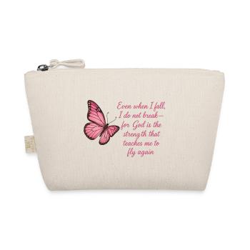 Inspirational Butterfly Faith Quote Design - Organic Pouch - nature - Front
